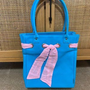 Cute bag. Blue with pink ribbon. Ralph tag. 12" deep. NWOT.